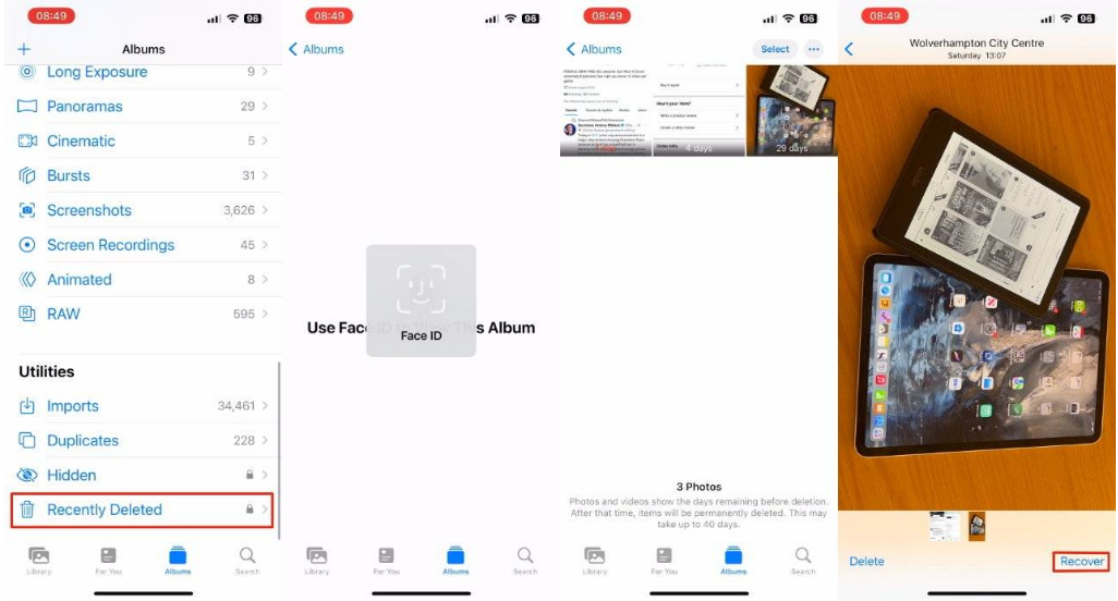 仙桃苹果14维修分享 iPhone14 上恢复已删除的照片 