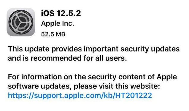 仙桃苹果手机维修分享iOS12.5.2发布，建议所有老苹果用户安装 